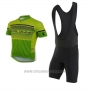 2017 Cycling Jersey Pearl Izumi Green and Yellow Short Sleeve and Bib Short