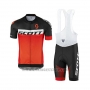 2017 Cycling Jersey Scott Black and Orange Short Sleeve and Salopette