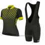 2017 Cycling Jersey Women ALE Excel Bolas Black and Yellow Short Sleeve and Bib Short