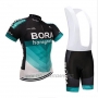 2018 Cycling Jersey Bora Black and Teal Short Sleeve and Bib Short