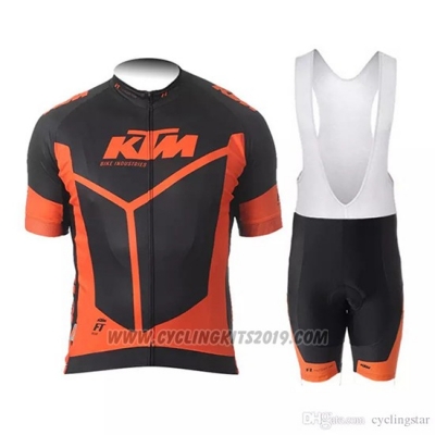 2018 Cycling Jersey Ktm Black Orange Short Sleeve and Bib Short