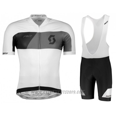 2018 Cycling Jersey Scott Rc Gray White Short Sleeve and Bib Short