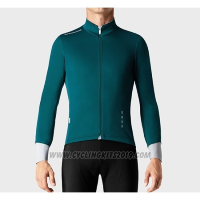 2019 Cycling Jersey La Passione Green White Long Sleeve and Bib Tight