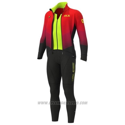 2020 Cycling Jersey ALE Red Yellow Long Sleeve and Bib Tight(1)