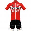 2020 Cycling Jersey Lotto Soudal Red Short Sleeve and Bib Short