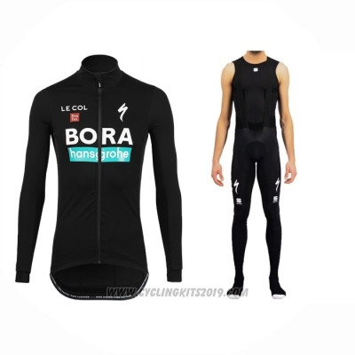 2022 Cycling Jersey Bora-Hansgrone Black Long Sleeve and Bib Tight