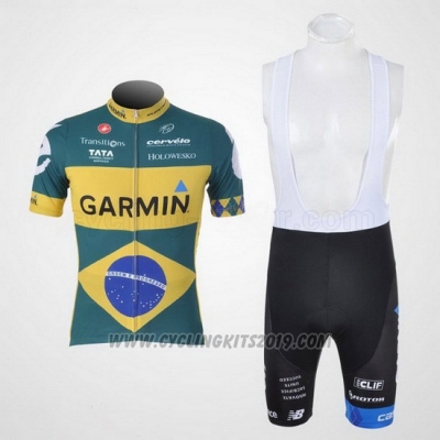 2011 Cycling Jersey Garmin Campione Brazil Short Sleeve and Bib Short