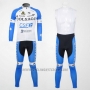 2012 Cycling Jersey Colnago Sky Blue and White Long Sleeve and Bib Tight