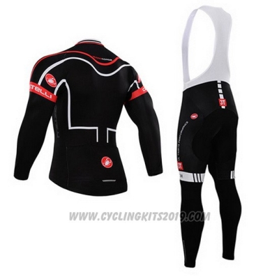 2015 Cycling Jersey Castelli Black Long Sleeve and Bib Tight
