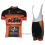 2015 Cycling Jersey Ktm Black and Orange Short Sleeve and Salopette