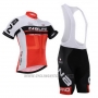 2015 Cycling Jersey Nalini Red and White Short Sleeve and Salopette