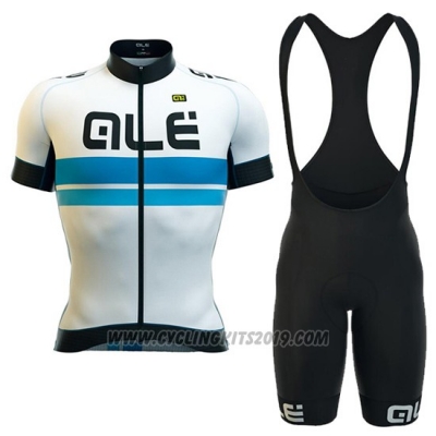 2016 Cycling Jersey ALE White and Blue Short Sleeve and Bib Short