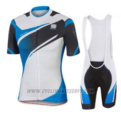 2016 Cycling Jersey Sportful White and Blue Short Sleeve and Bib Short