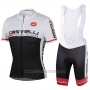 2017 Cycling Jersey Castelli White and Black Short Sleeve and Bib Short