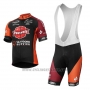 2017 Cycling Jersey Pauwels Sauzen Vastgoedservice Black and Orange Short Sleeve and Bib Short