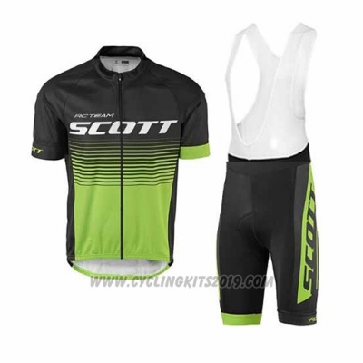 2017 Cycling Jersey Scott Green and Black Short Sleeve and Salopette