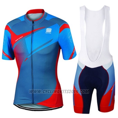 2017 Cycling Jersey Sportful Blue Short Sleeve and Bib Short