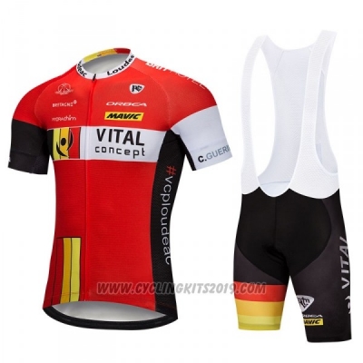 2018 Cycling Jersey Vital Concept Red White Short Sleeve and Bib Short