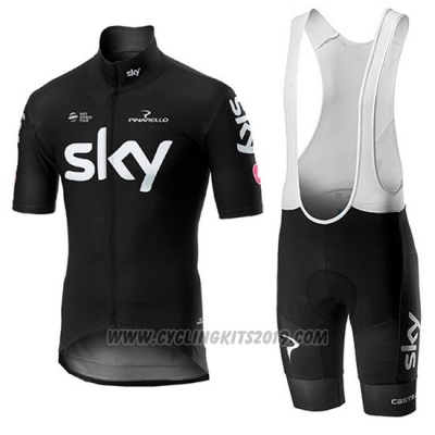 2019 Cycling Jersey Sky Black Short Sleeve and Bib Short