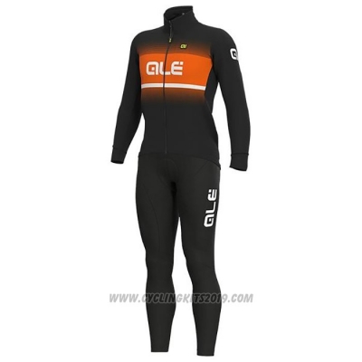 2020 Cycling Jersey ALE Orange Black Long Sleeve and Bib Tight