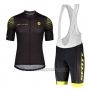2020 Cycling Jersey Scott Black Yellow Short Sleeve and Bib Short
