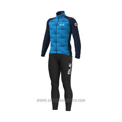2021 Cycling Jersey ALE Blue Long Sleeve and Bib Tight