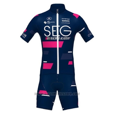2021 Cycling Jersey SEG Racing Academy Dark Blue Fuchsia Short Sleeve and Bib Short