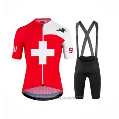 2022 Cycling Jersey Assos White and Red Short Sleeve and Bib Short