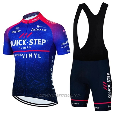 2022 Cycling Jersey Deceuninck Quick Step Blue Red Short Sleeve and Bib Short