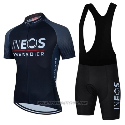 2022 Cycling Jersey INEOS Grenadiers Gray Black Short Sleeve and Bib Short