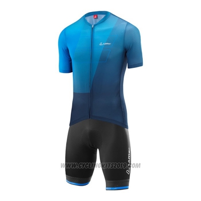 2022 Cycling Jersey Loffler Blue Short Sleeve and Bib Short