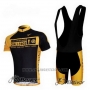 2009 Cycling Jersey Livestrong Yellow and Black Short Sleeve and Bib Short