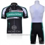 2011 Cycling Jersey Cannondale Black and Vede Militare Short Sleeve and Bib Short