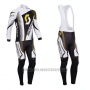 2013 Cycling Jersey Scott White and Black Long Sleeve and Salopette