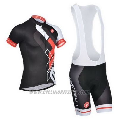 2014 Cycling Jersey Castelli Black Short Sleeve and Bib Short