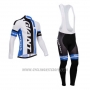 2014 Cycling Jersey Giant White and Sky Blue Long Sleeve and Bib Tight