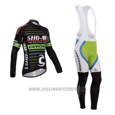 2014 Cycling Jersey Sho Air Cannondale Black Long Sleeve and Bib Tight