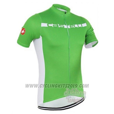 2016 Cycling Jersey Castelli Green and White Short Sleeve and Bib Short