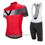2016 Cycling Jersey Nalini Gray and Red Short Sleeve and Salopette