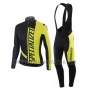 2016 Cycling Jersey Specialized Ml Black and Yellow Long Sleeve and Bib Tight