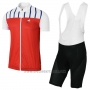 2017 Cycling Jersey Coq Sportif Tour de France Red and White Short Sleeve and Bib Short