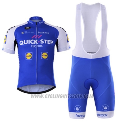 2017 Cycling Jersey Quick Step Floor Blue Short Sleeve and Bib Short