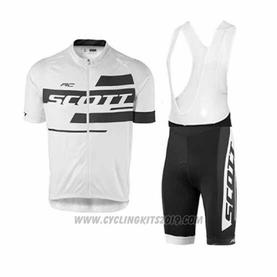 2017 Cycling Jersey Scott White Short Sleeve and Salopette