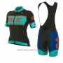 2017 Cycling Jersey Women ALE R-ev1 Master Black and Light Blue Short Sleeve and Bib Short