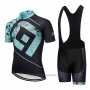 2018 Cycling Jersey ALE Black and Blue Short Sleeve and Bib Short
