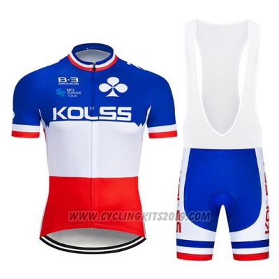 2019 Cycling Jersey Kolss Champion France Short Sleeve and Bib Short