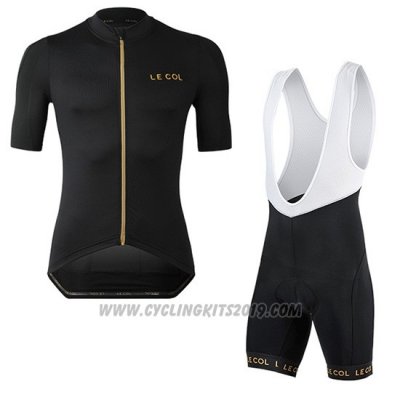 2019 Cycling Jersey Lecol Black Short Sleeve and Bib Short