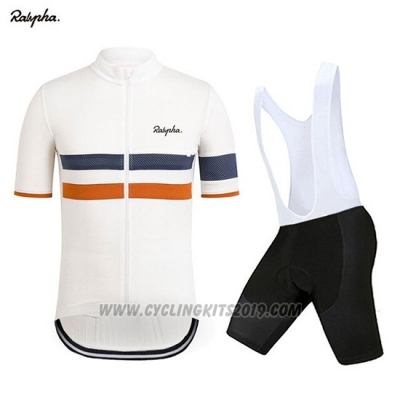 2019 Cycling Jersey Rapha White Orange Short Sleeve and Bib Short