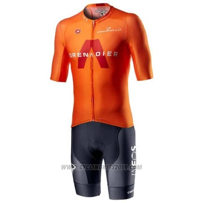 2021 Cycling Jersey INEOS Grenadiers Orange Short Sleeve and Bib Short