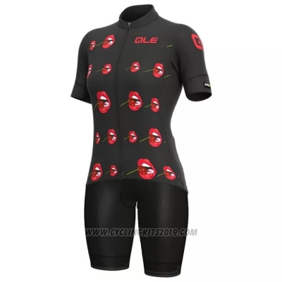 2022 Cycling Jersey ALE Red Black Short Sleeve and Bib Short